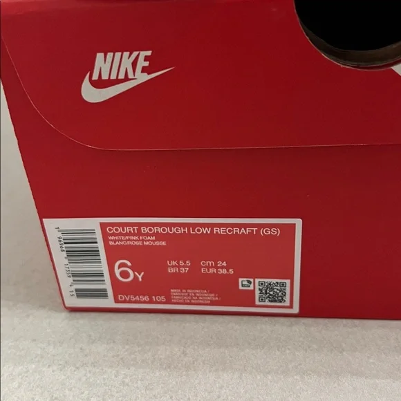 Nike Court Borough Low pastel Pink and White Sneakers - Picture 4 of 4